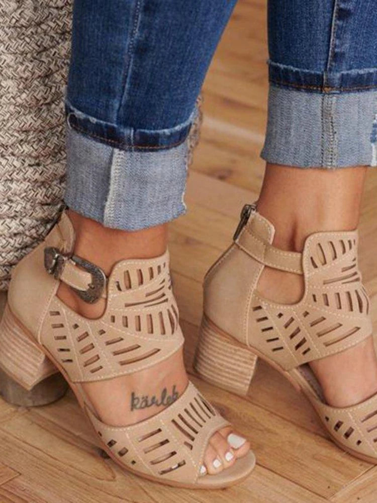 Women High Heel Sandals Retro Gladiator Ladies Casual Rome Fashion Summer Woman Shoes Plus Size 35-43 sandals for women2023