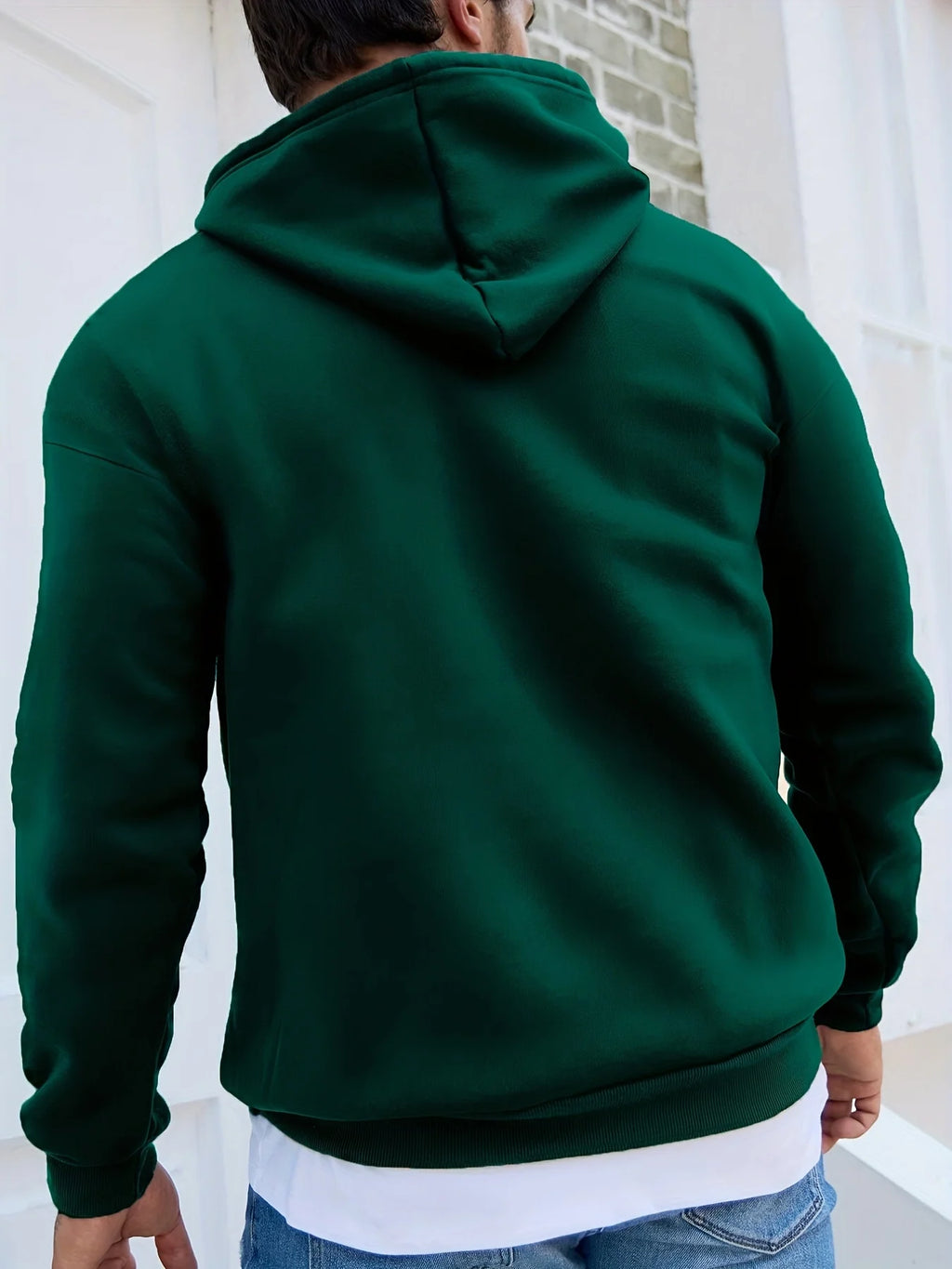 Men's autumn and winter casual fashion loose hoodie retro 1973 letter pattern printed long sleeved warm pullover sweater