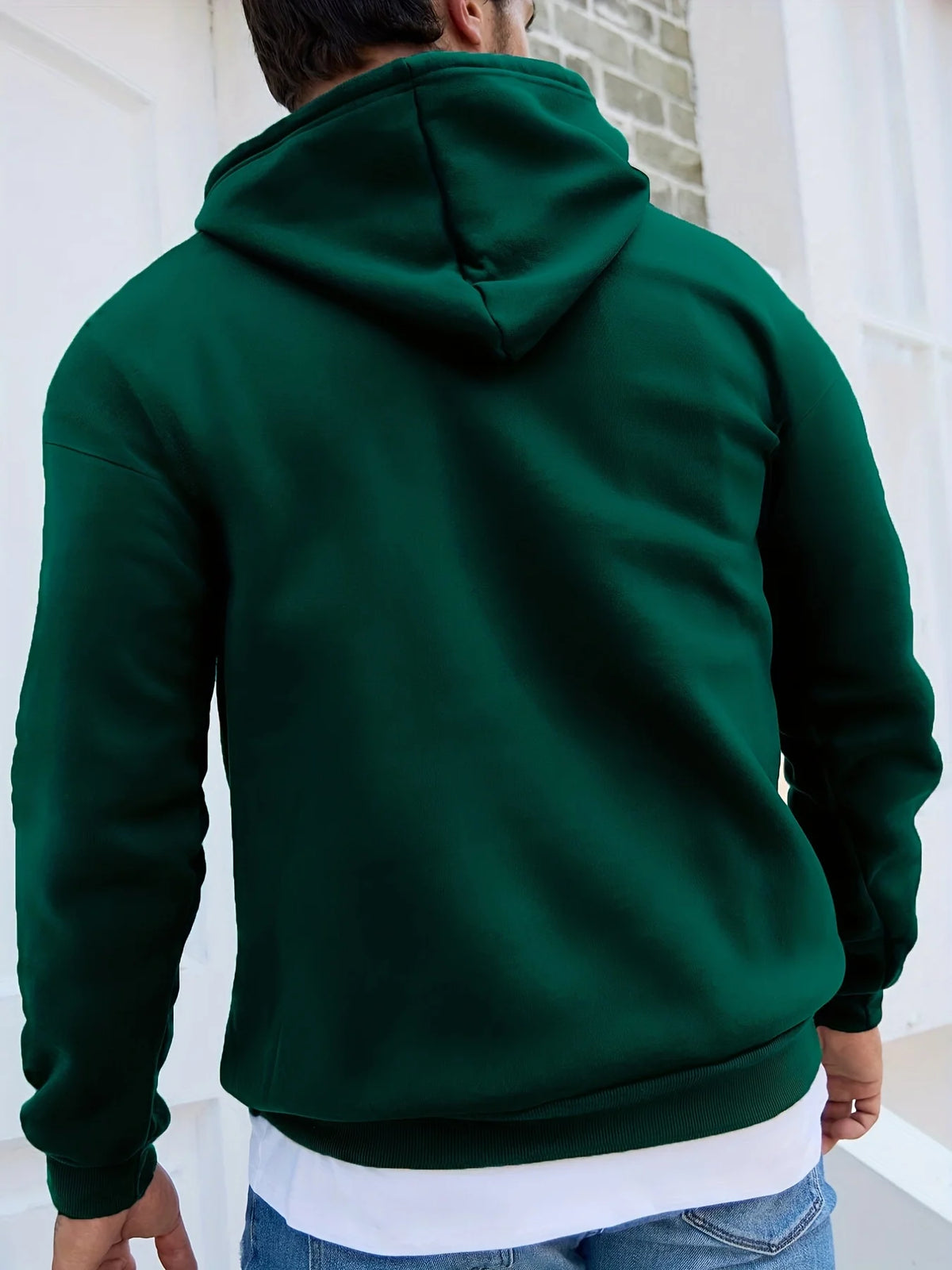Men's autumn and winter casual fashion loose hoodie retro 1973 letter pattern printed long sleeved warm pullover sweater