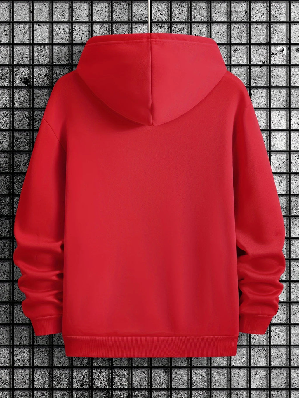 Men's autumn and winter casual fashion loose hoodie retro 1973 letter pattern printed long sleeved warm pullover sweater
