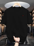 Herren Atmungsaktives Kurzarm-T-Shirt – Sommer Rundhals Einfarbiges Casual Oberteil mit Kühlendem Komfort, Knitterfest & Leicht