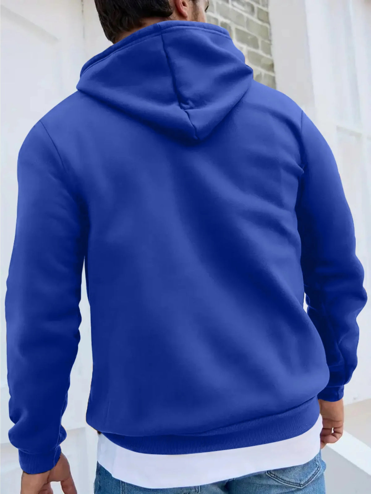 Men's autumn and winter casual fashion loose hoodie retro 1973 letter pattern printed long sleeved warm pullover sweater