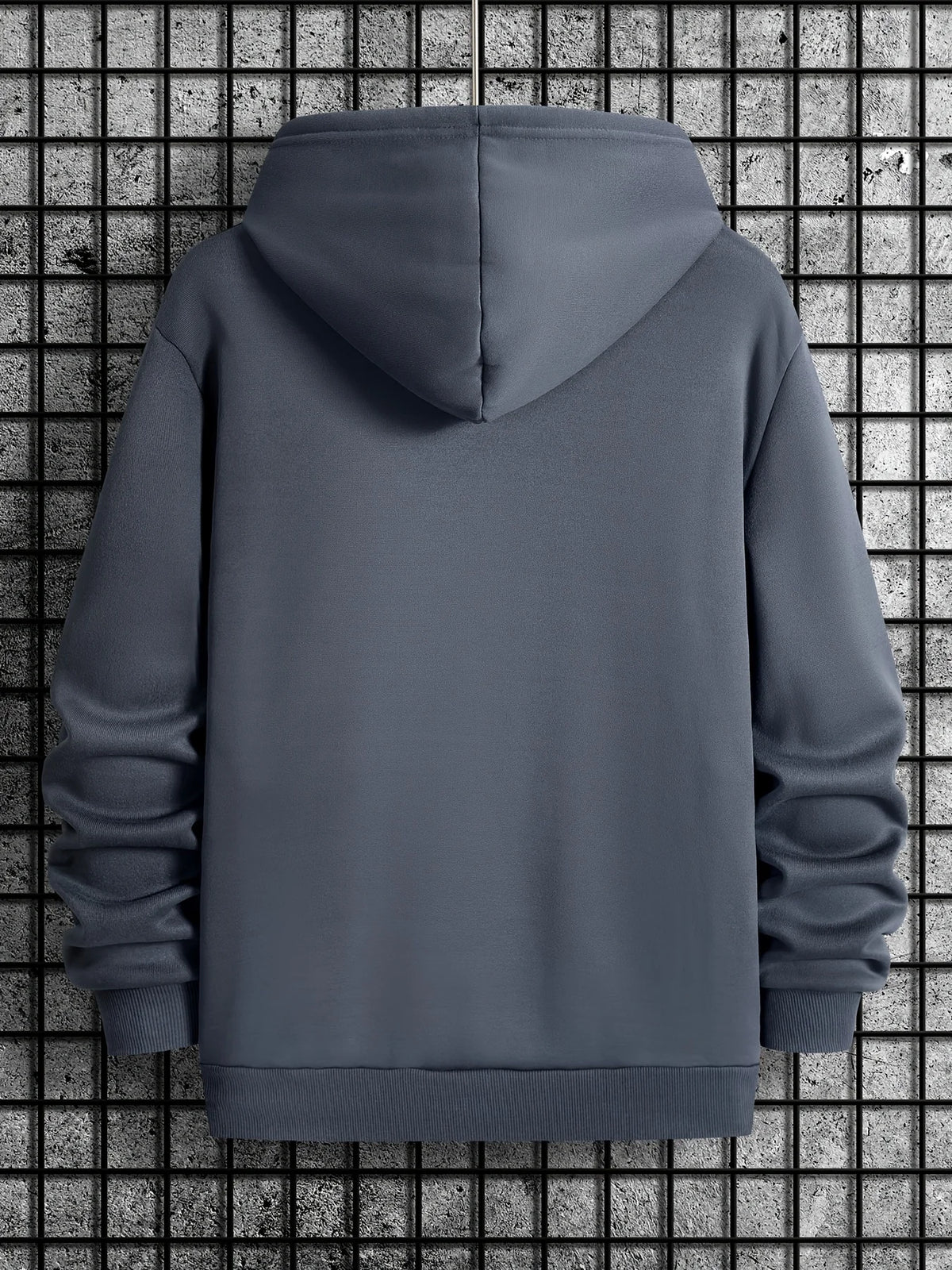 Men's autumn and winter casual fashion loose hoodie retro 1973 letter pattern printed long sleeved warm pullover sweater