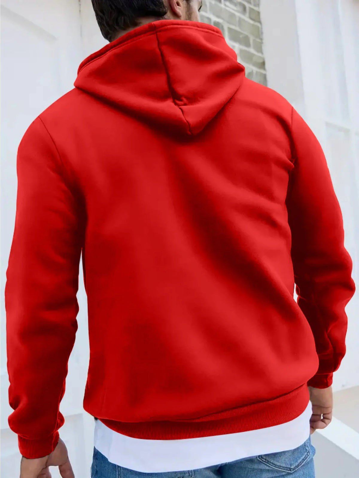 Men's autumn and winter casual fashion loose hoodie retro 1973 letter pattern printed long sleeved warm pullover sweater